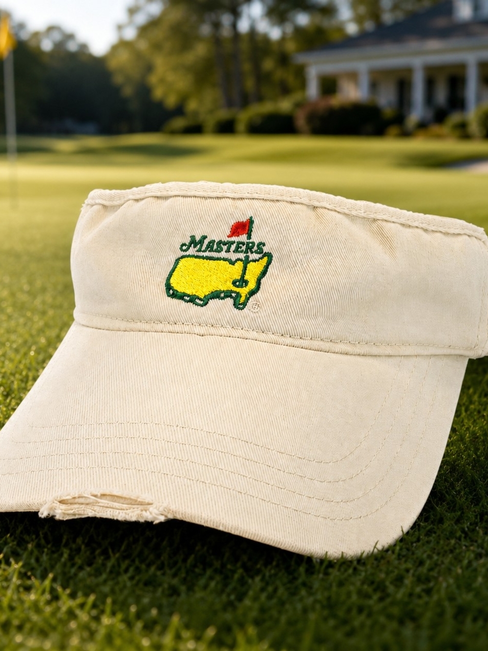 Masters Logo Beige Golf Visor